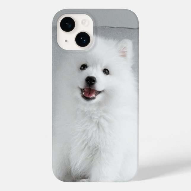 Cute Fluffy Japanese Spitz Puppy Case-Mate iPhone Case (Back)