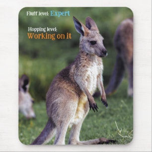 Cute fluffy joey Kangaroo Mouse Pad