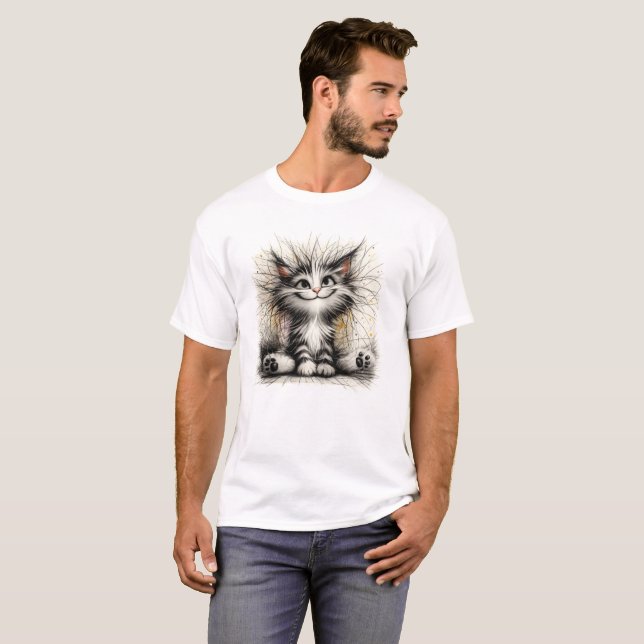Cute Fluffy Kitten T-Shirt (Front Full)