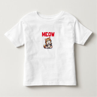 Cute Fluffy Kitten with Heart Gesture | Adorable  Toddler T-Shirt