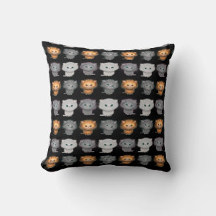 Cute Fluffy Kittens Pattern Cushion