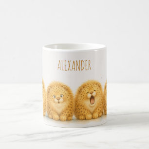Cute Fluffy Leopard Watercolour Kids  Coffee Mug