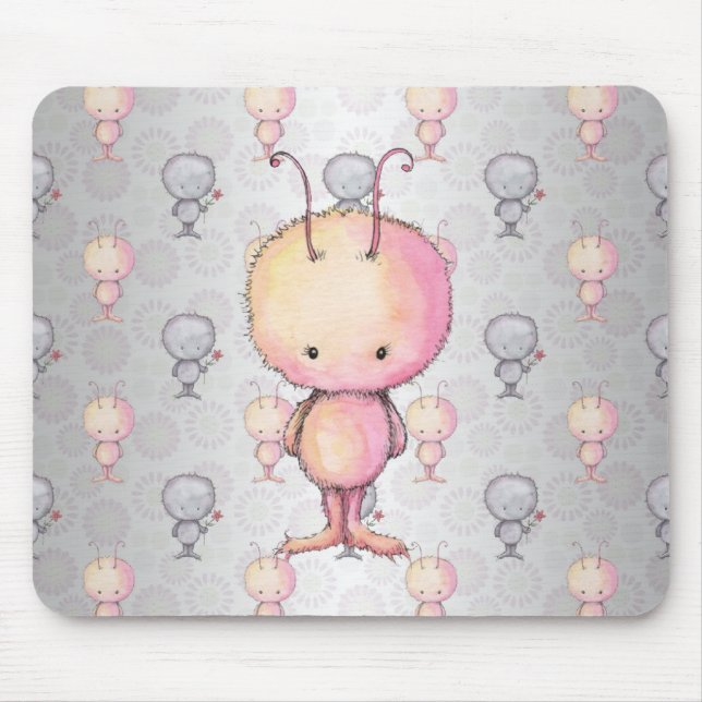 Cute Fluffy Monsters Mouse Pad (Front)