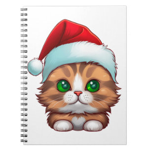 Cute Fluffy Munchkin Christmas Cat Classic T-Shirt Notebook