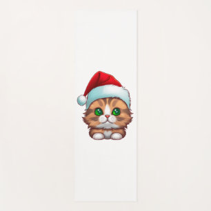 Cute Fluffy Munchkin Christmas Cat Classic T-Shirt Yoga Mat