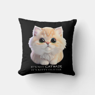 Cute fluffy orange and white kitten cat cushion
