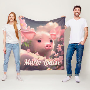 Cute Fluffy Pig Fleece Blanket