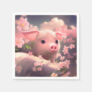 Cute Fluffy Pig Napkin