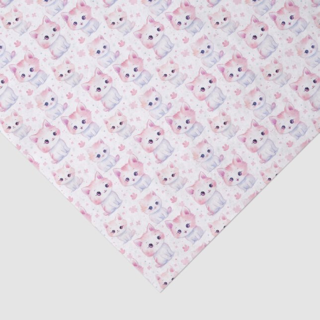 Cute Fluffy Pink Kittens  Tissue Paper (Detail)