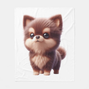 Cute Fluffy Puppy � Adorable Dog Design Fleece Blanket