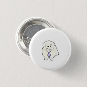 Cute Fluffy Puppy Wearing Necktie Gift 3 Cm Round Badge
