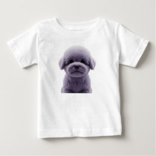 Cute Fluffy Purple Puppy Isolated Baby T-Shirt