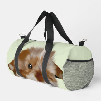Cute Fluffy Rabbit Illustration Duffle Bag