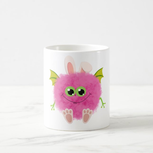 Cute fluffy rabbit monster coffee mug (Center)