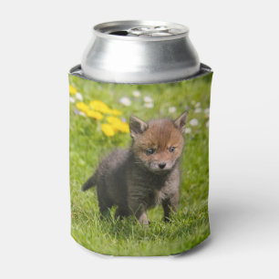 Cute Fluffy Red Fox Cub Baby Animal Funny Bawdle Can Cooler