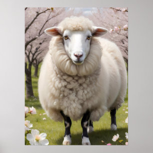 Cute Fluffy Sheep Poster
