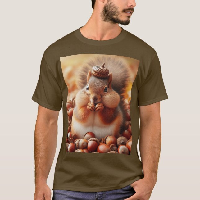 Cute Fluffy Squirrel  T-Shirt (Front)