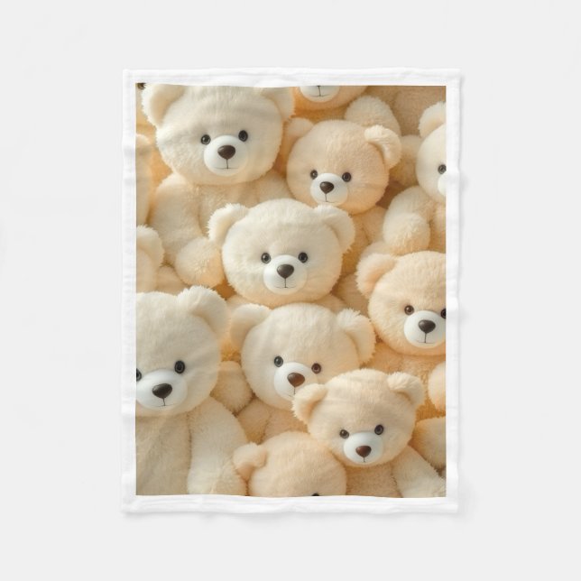 Cute Fluffy Teddy Bears Blanket (Front)