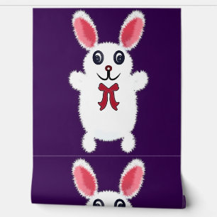 Cute Fluffy White Bunny Rabbit with Red Bow - Chri Wallpaper