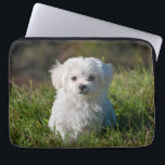 Cute Fluffy White Maltese Puppy Dog Laptop Sleeve<br><div class="desc">Cute Fluffy White Maltese Puppy Dog laptop sleeve</div>