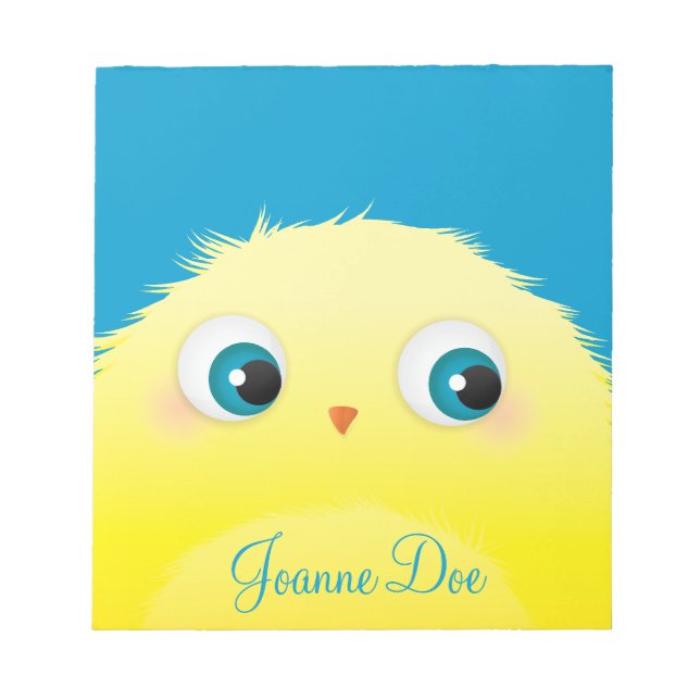Cute Fluffy Yellow Bird Notepad (Front)