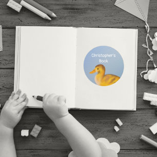 Cute Fluffy yellow Duckling This book belongs to C Classic Round Sticker