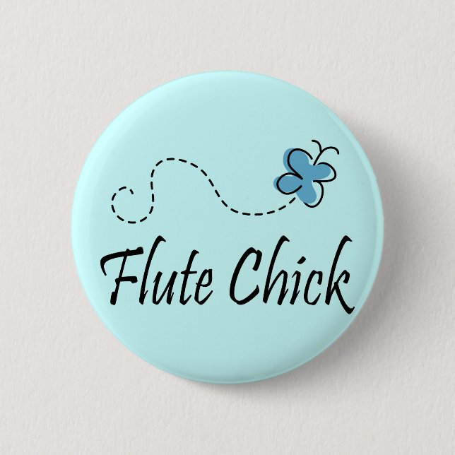 Cute Flute Chick 6 Cm Round Badge (Front)