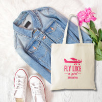 Cute Fly Like A Girl Pink Aeroplane Girly Aviation