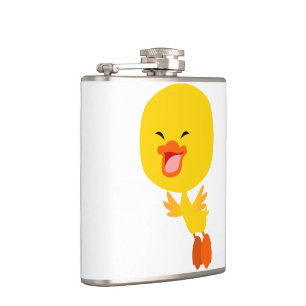 Cute Flying Cartoon Duckling Hip Flask