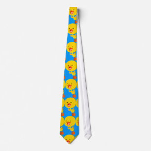 Cute Flying Cartoon Duckling Tie