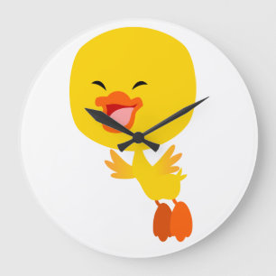 Cute Flying Cartoon Duckling Wall Clock