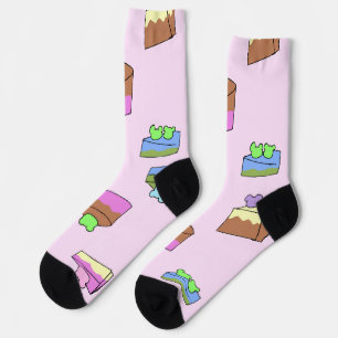 Cute flying frog cakes socks