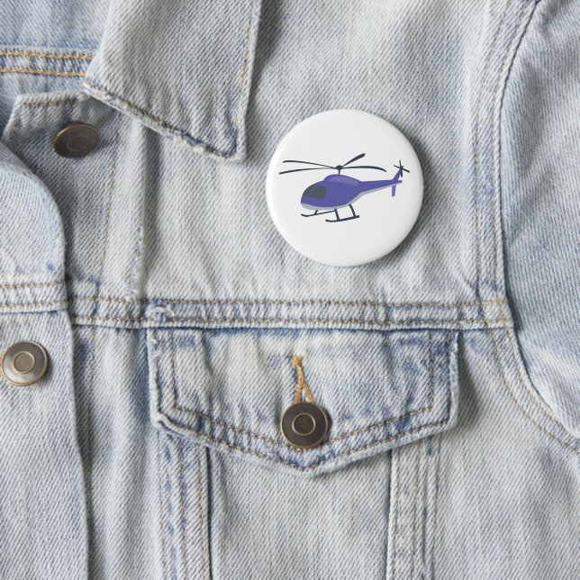 Cute Flying Helicopter 6 Cm Round Badge (In Situ)