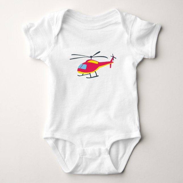 Cute Flying Helicopter  Baby Bodysuit (Front)