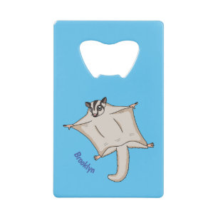 Cute flying sugar glider cartoon illustration