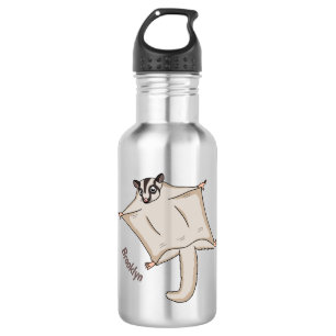 Cute flying sugar glider cartoon illustration 532 ml water bottle