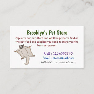 Cute flying sugar glider cartoon illustration  business card