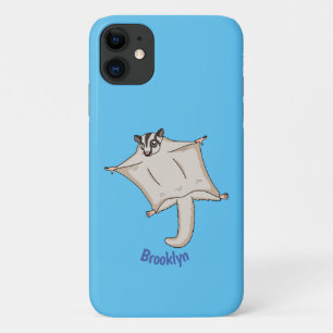 Cute flying sugar glider cartoon illustration iPhone 11 case