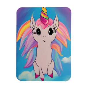Cute Flying Unicorn Kawaii Painting Magnet