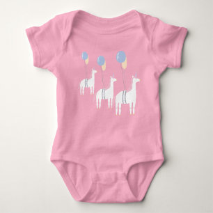 Cute Flying Unicorn With Balloons Baby Girl Baby Bodysuit