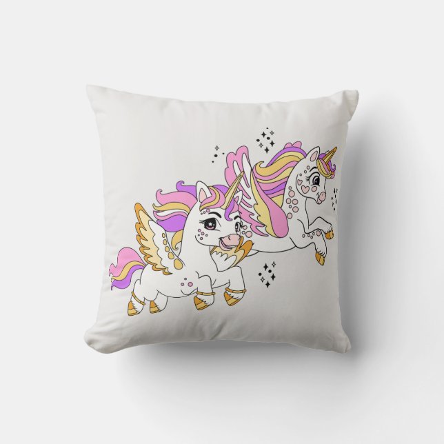 Cute flying unicorns  cushion (Front)