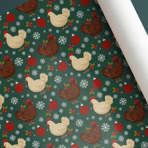 Cute Folk Art Rustic Christmas Wrapping Paper