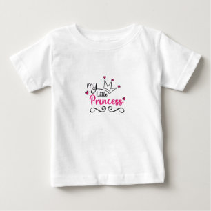 Cute Font Art My Little Princess With Geart Baby T-Shirt