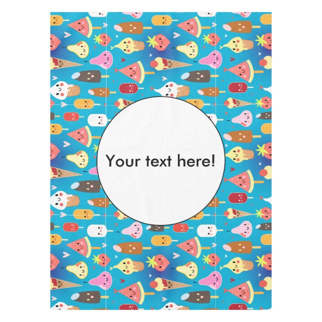Cute food characters clipart tablecloth (Front)