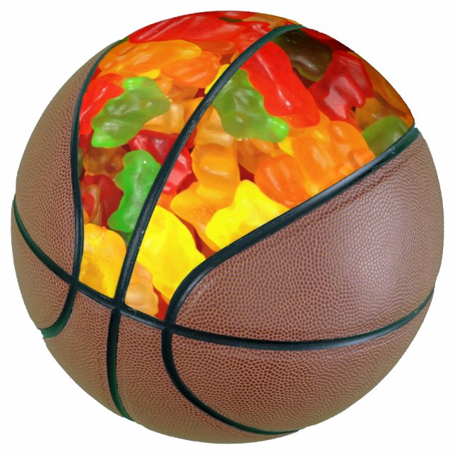cute foodie rainbow colourful candy Gummy Bear Basketball (Angled)
