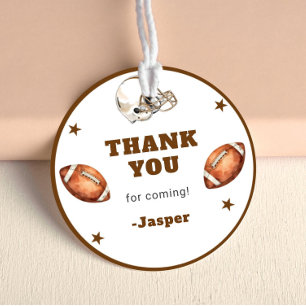 Cute Football Birthday Party Thank You Sticker
