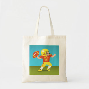 Cute Football Boy with Star Helmet Tote Bag