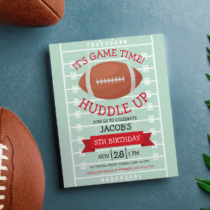 Cute Football Field & Ribbon Budget Birthday 