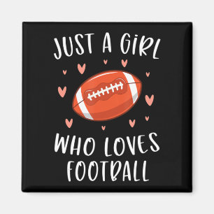 Cute Football  For Girls Just A Girl Who Loves Foo Magnet