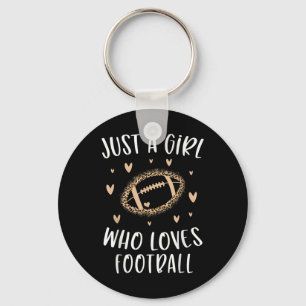 Cute Football For Girls Just A Girl Who Loves Foot Key Ring